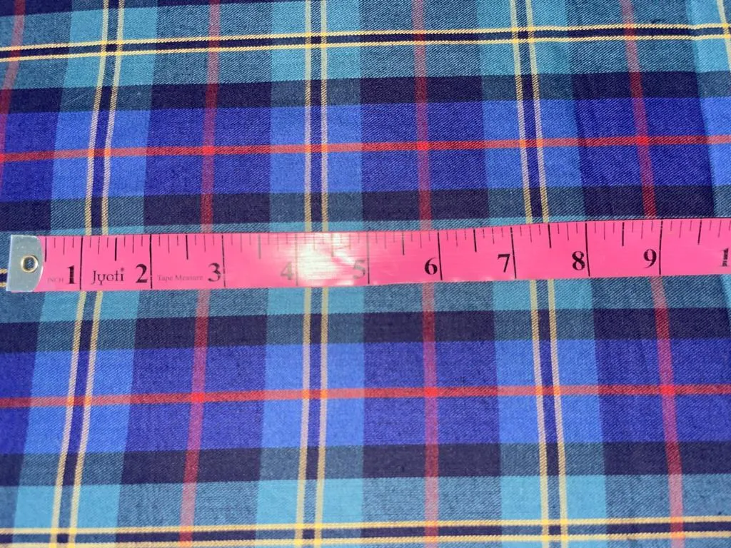 100% Cotton Twill fabric Multi color Plaids 58" wide [15280]