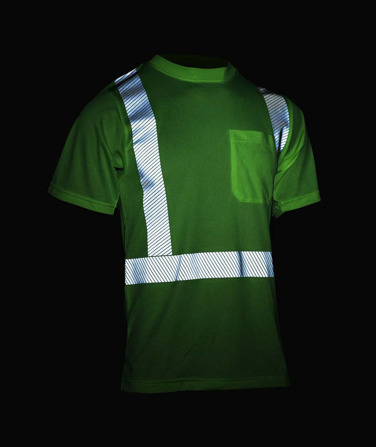 103CTLM Hi-Vis Lime Micromesh Pocket High Visibility Safety Shirt with Comfort Trim by 3MTM