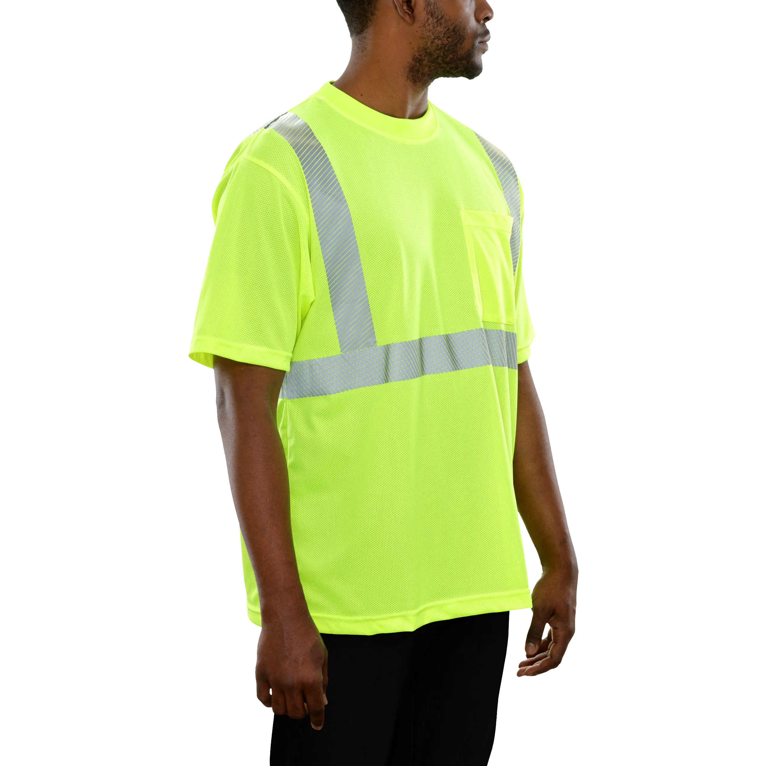 103CTLM Hi-Vis Lime Micromesh Pocket High Visibility Safety Shirt with Comfort Trim by 3MTM