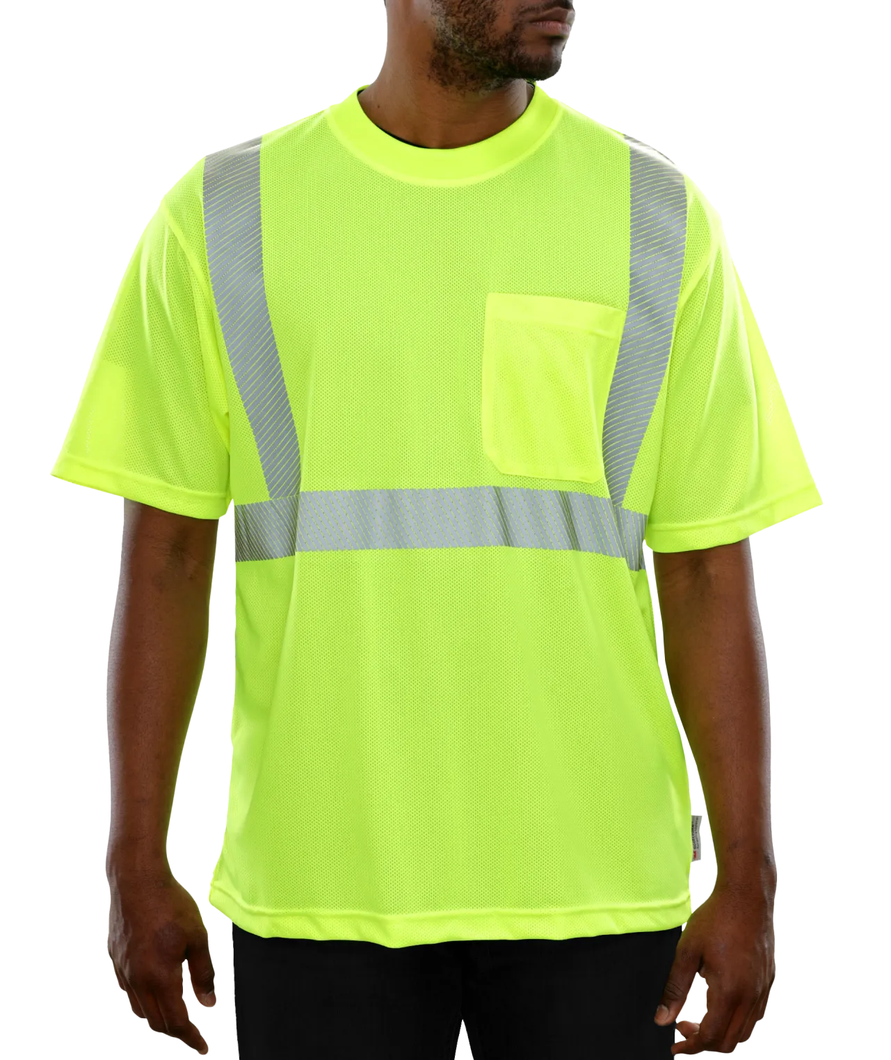 103CTLM Hi-Vis Lime Micromesh Pocket High Visibility Safety Shirt with Comfort Trim by 3MTM