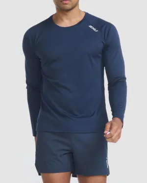 2XU Mens Aspire Long Sleeve Top - Midnight/White