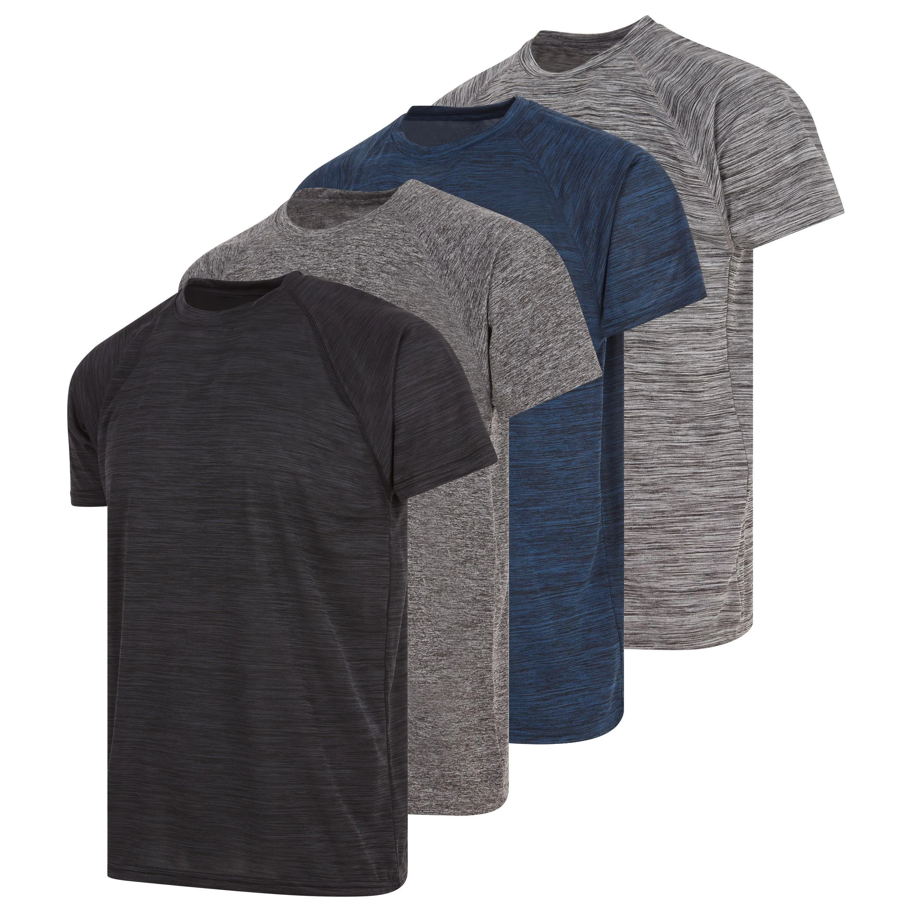 4 Pack: Daresay Mens Dri Fit Shirts Moisture Wicking Tshirt For Men Gym Shirts For Men (up to Size 3X)