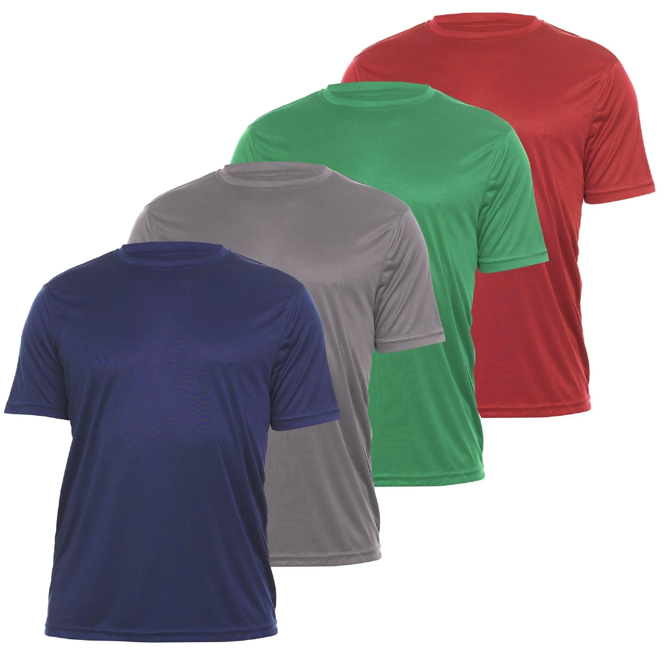 4 Pack: Daresay Mens Dri Fit Shirts Moisture Wicking Tshirt For Men Gym Shirts For Men (up to Size 3X)