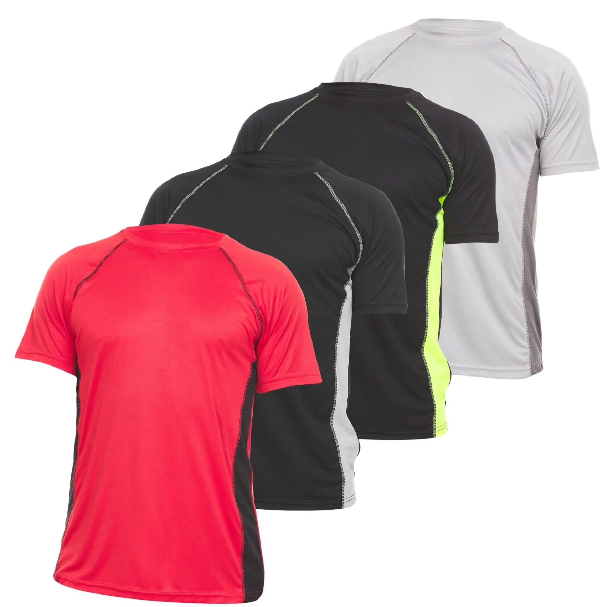 4 Pack: Daresay Mens Dri Fit Shirts Moisture Wicking Tshirt For Men Gym Shirts For Men (up to Size 3X)