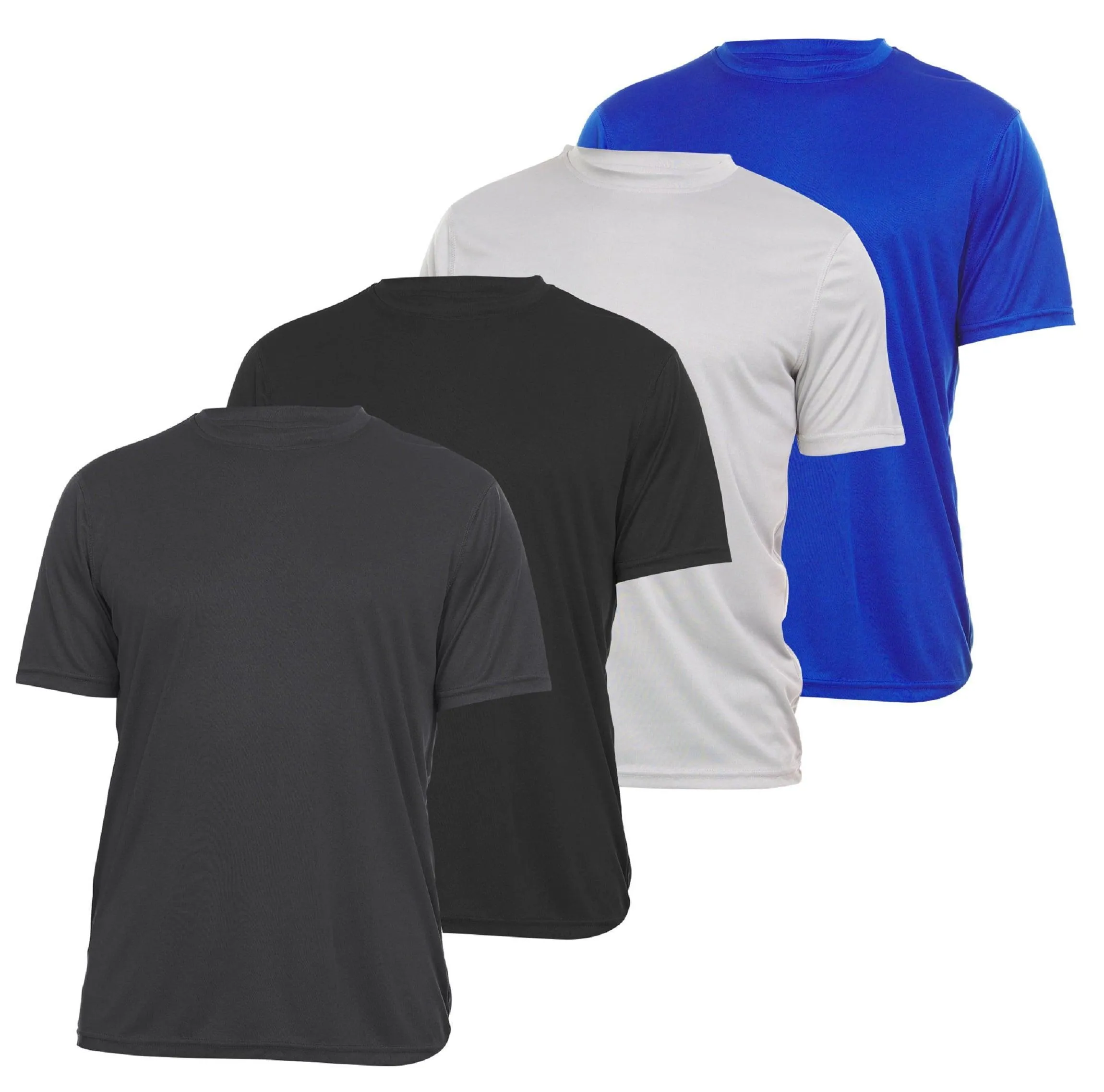 4 Pack: Daresay Mens Dri Fit Shirts Moisture Wicking Tshirt For Men Gym Shirts For Men (up to Size 3X)