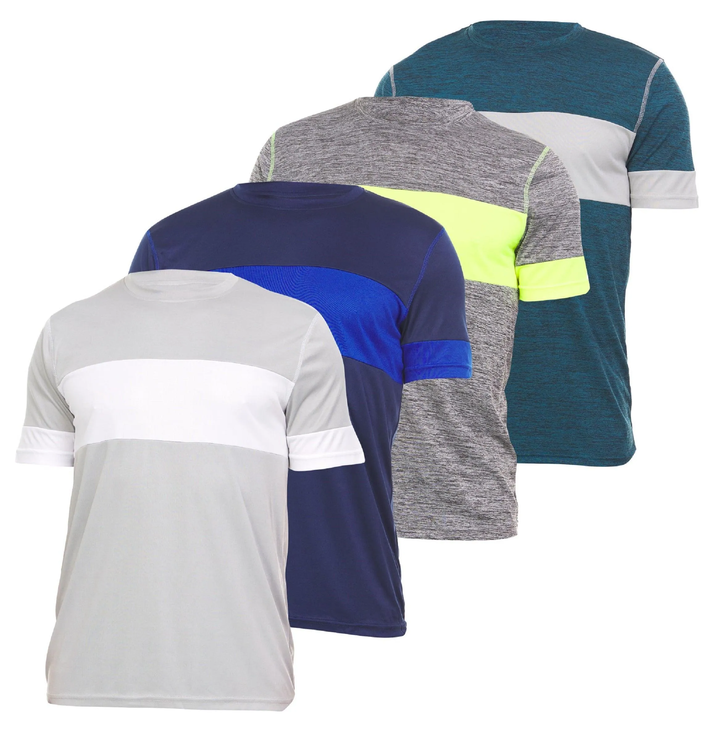 4 Pack: Daresay Mens Dri Fit Shirts Moisture Wicking Tshirt For Men Gym Shirts For Men (up to Size 3X)