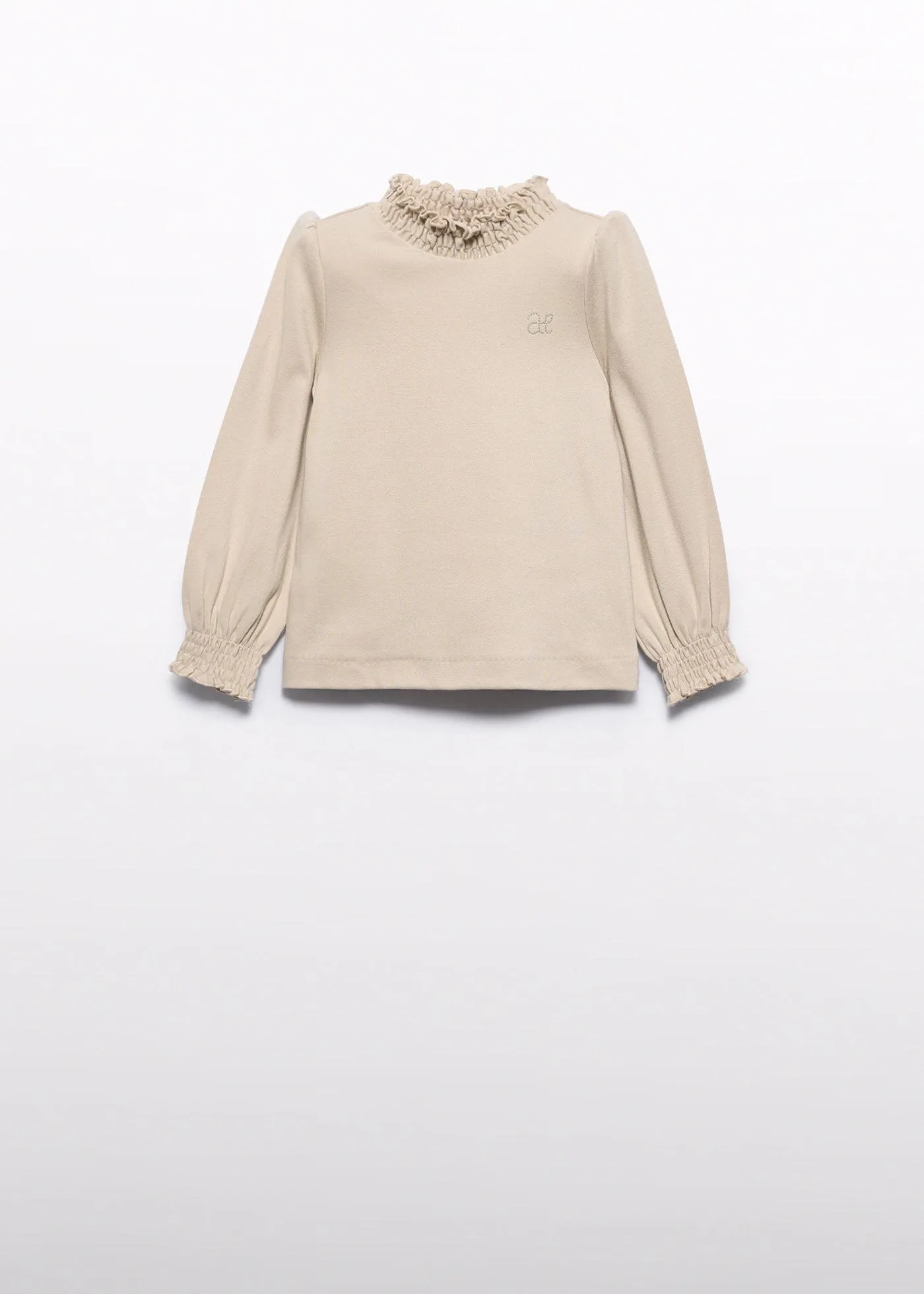 Abel & Lula Ruffled Neck Sweater in Golden