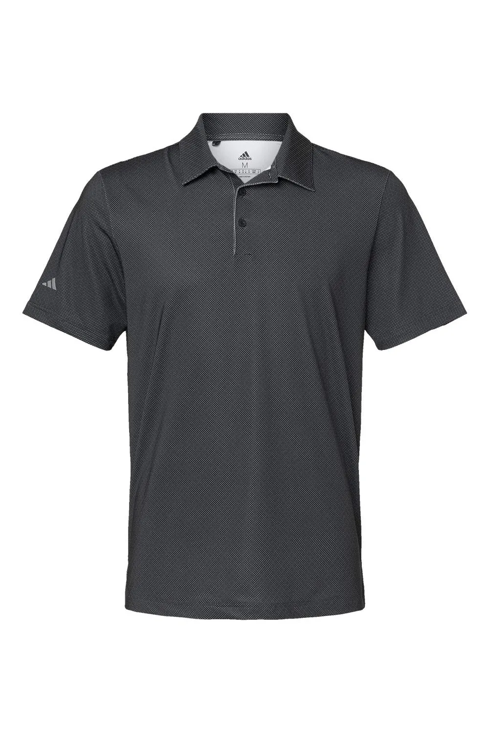 Adidas Mens Diamond Dot Moisture Wicking Short Sleeve Polo Shirt - Black