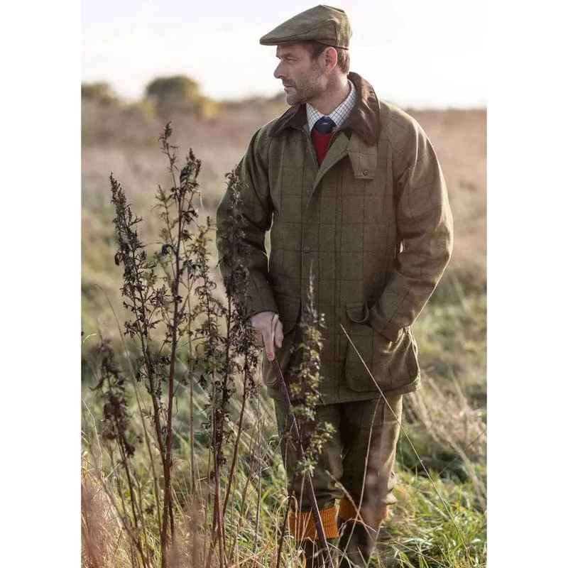 Alan Paine Rutland Mens Tweed Waterproof Shooting Coat - Lichen