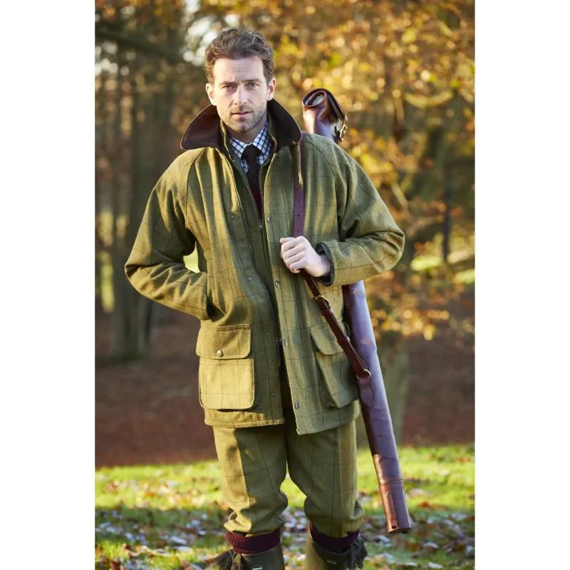 Alan Paine Rutland Mens Tweed Waterproof Shooting Coat - Lichen