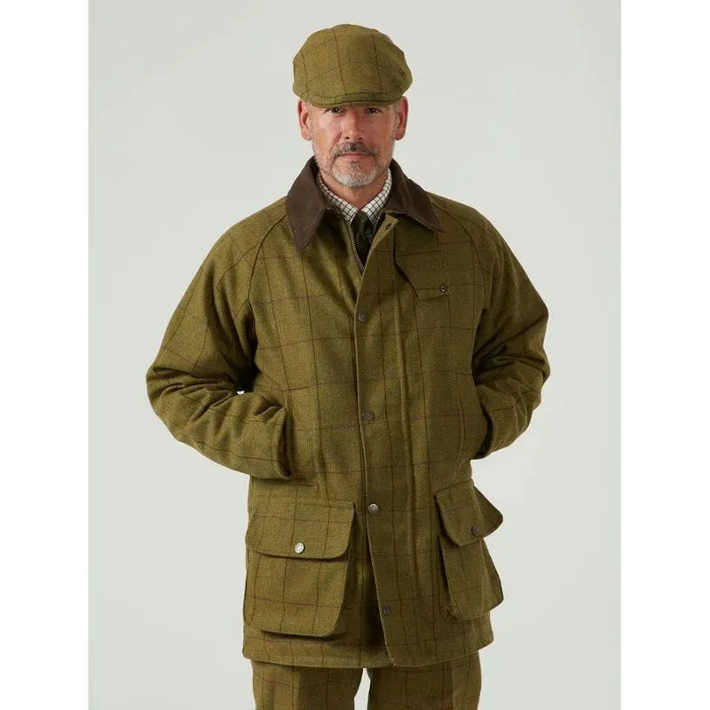 Alan Paine Rutland Mens Tweed Waterproof Shooting Coat - Lichen