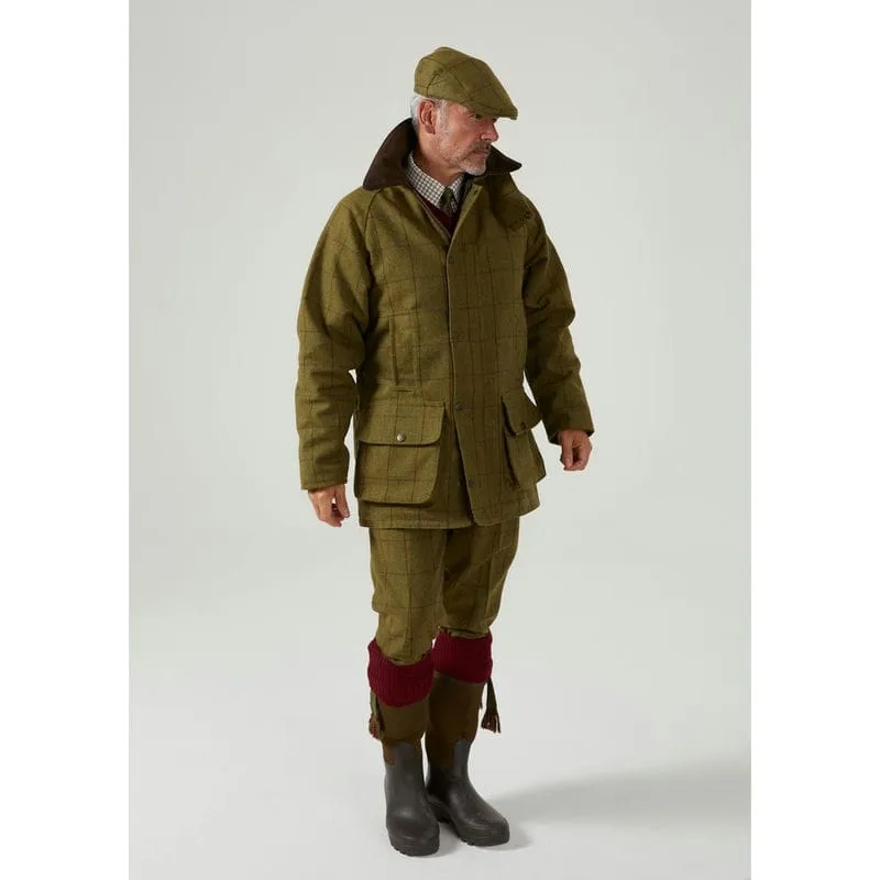 Alan Paine Rutland Mens Tweed Waterproof Shooting Coat - Lichen