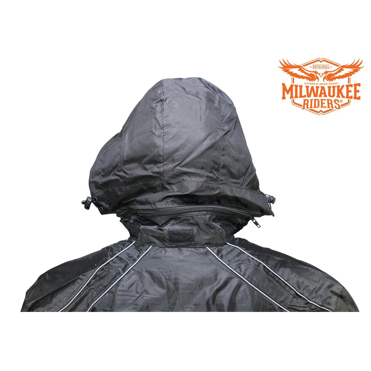 All Black Two-Piece Textile Rain Suit By Milwaukee Riders®