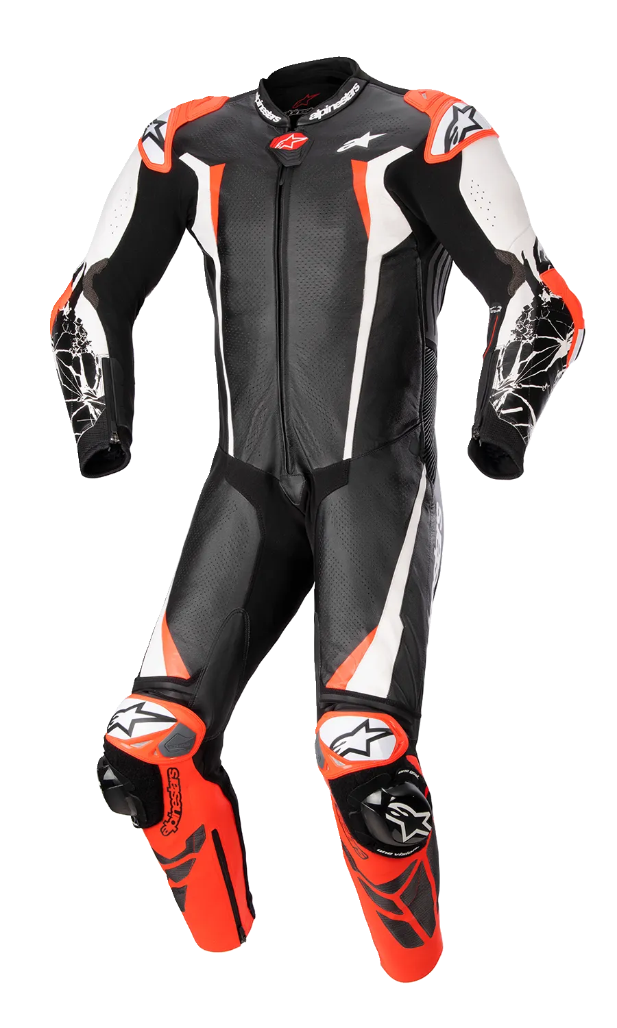 ALPINESTARS Racing Absolute v2 Leather Suit - Black/White/Red - US 38 / EU 48 3156323123148