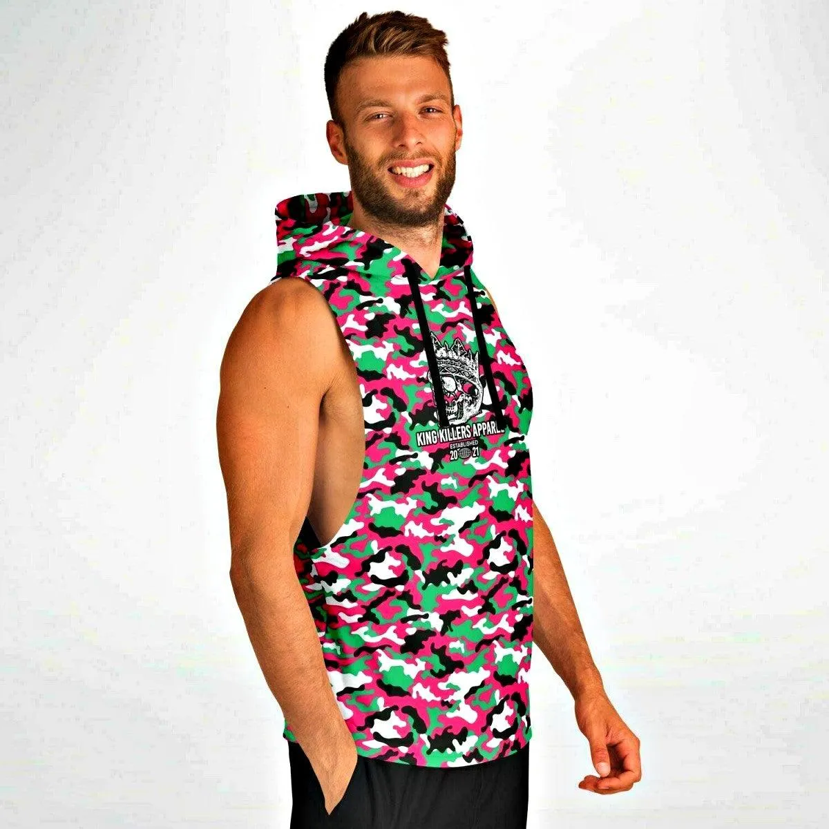 Athletic Drop Armhole Hoodie - Watermelon Camouflage