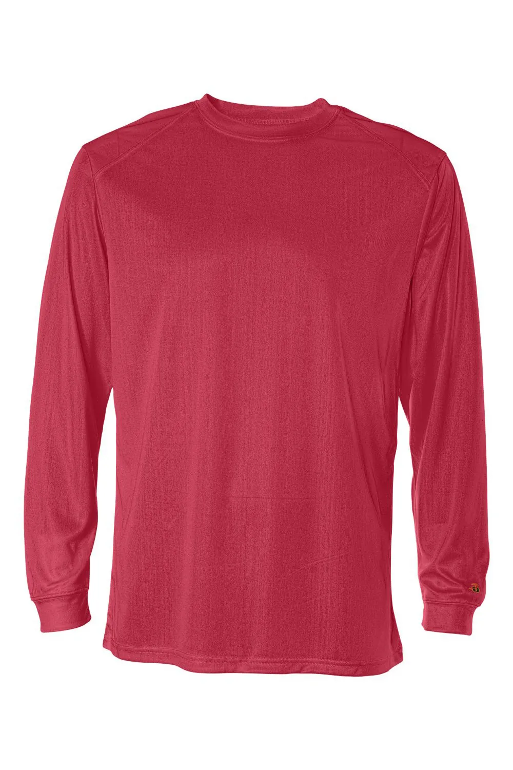 Badger Mens B-Core Moisture Wicking Long Sleeve Crewneck T-Shirt - Red