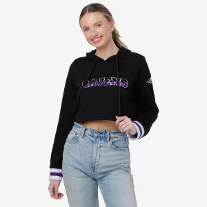 Baltimore Ravens Womens Cropped Chenille Hoodie