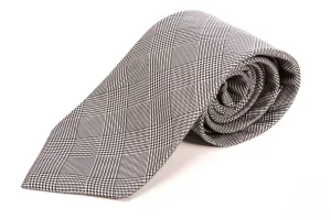 Black & White Prince of Wales Check Silk Tie