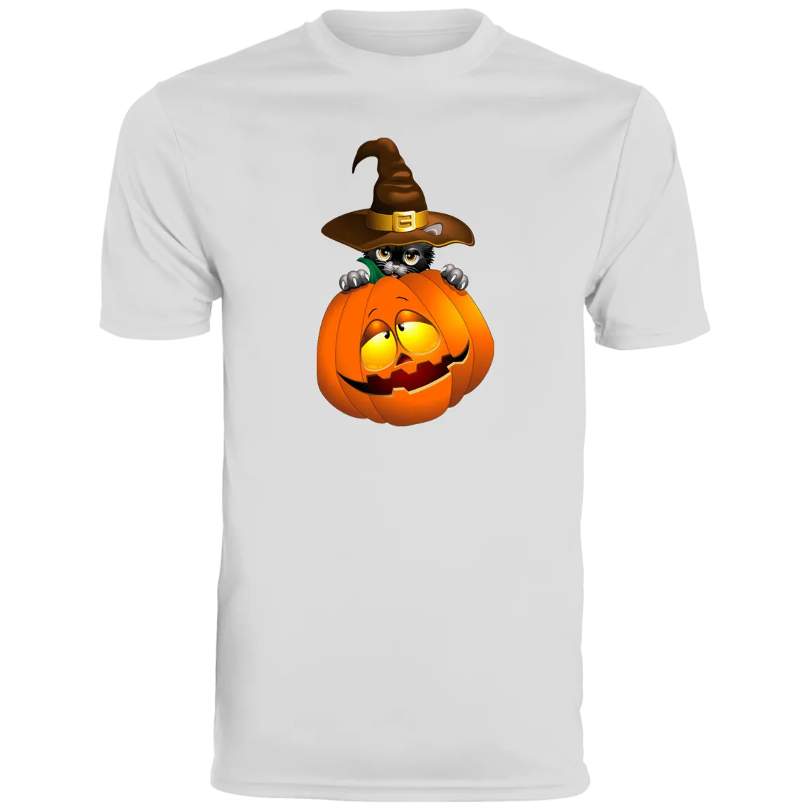 Black Cat & Pumpkin Youth Moisture-Wicking Tee