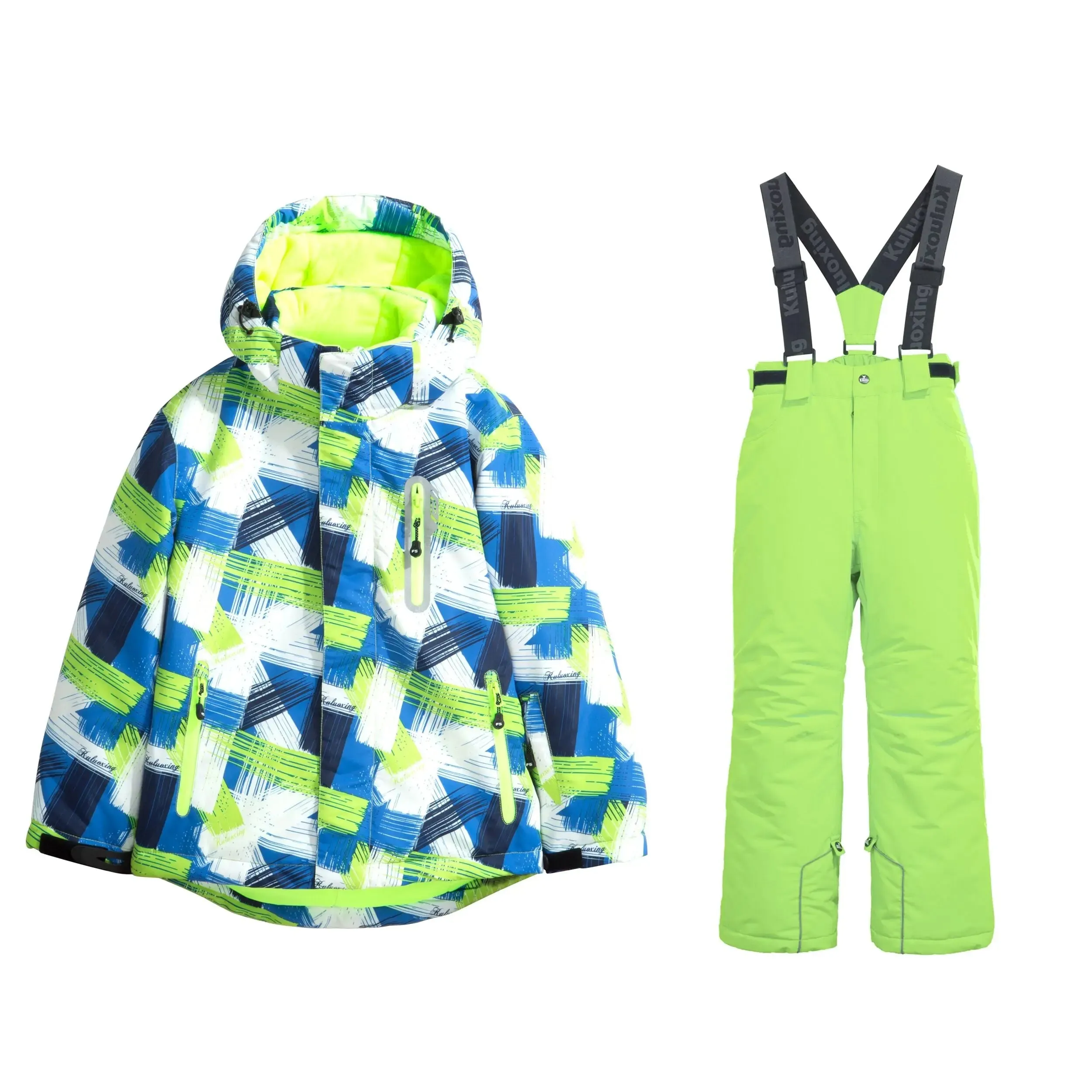 Boys Windproof Waterproof Ski Jacket and Pants Set