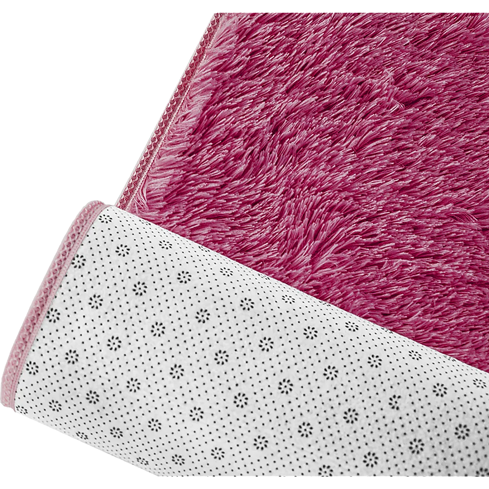 Burgundy Shaggy Rug 230x160cm, Non-Slip Polyester, 3 Layers