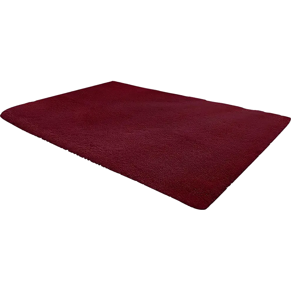 Burgundy Shaggy Rug 230x160cm, Non-Slip Polyester, 3 Layers