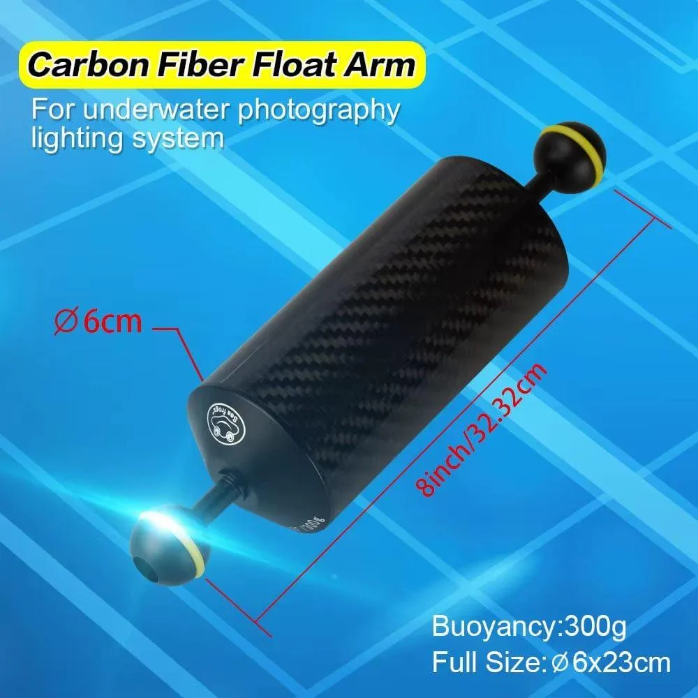 Carbon Fiber Float Arms for Strobes/Lights (Short) - D60/80