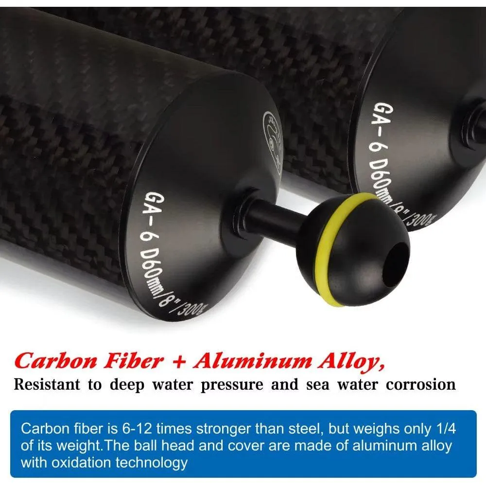 Carbon Fiber Float Arms for Strobes/Lights (Short) - D60/80