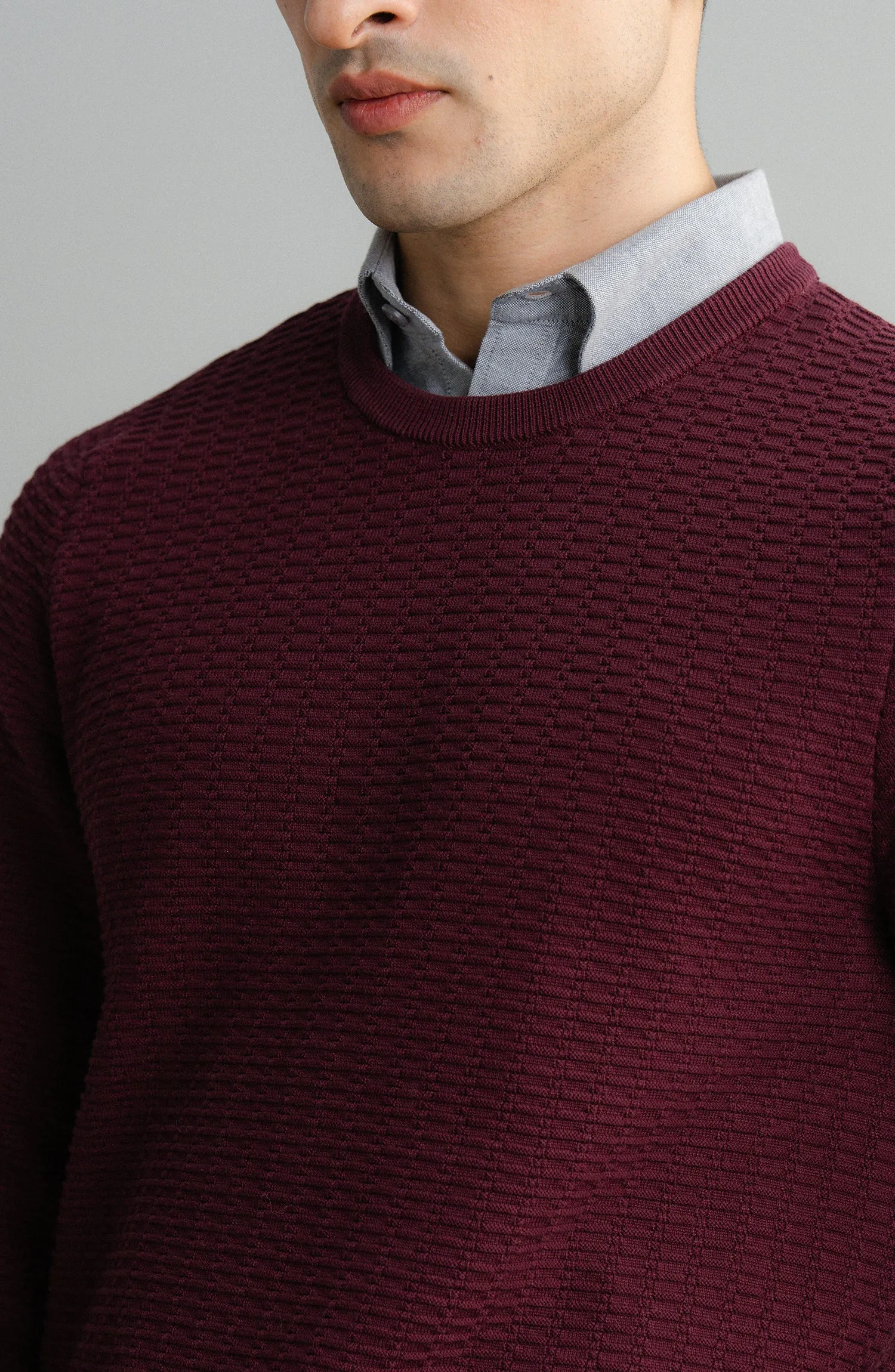 Cotton Sweater - Maroon