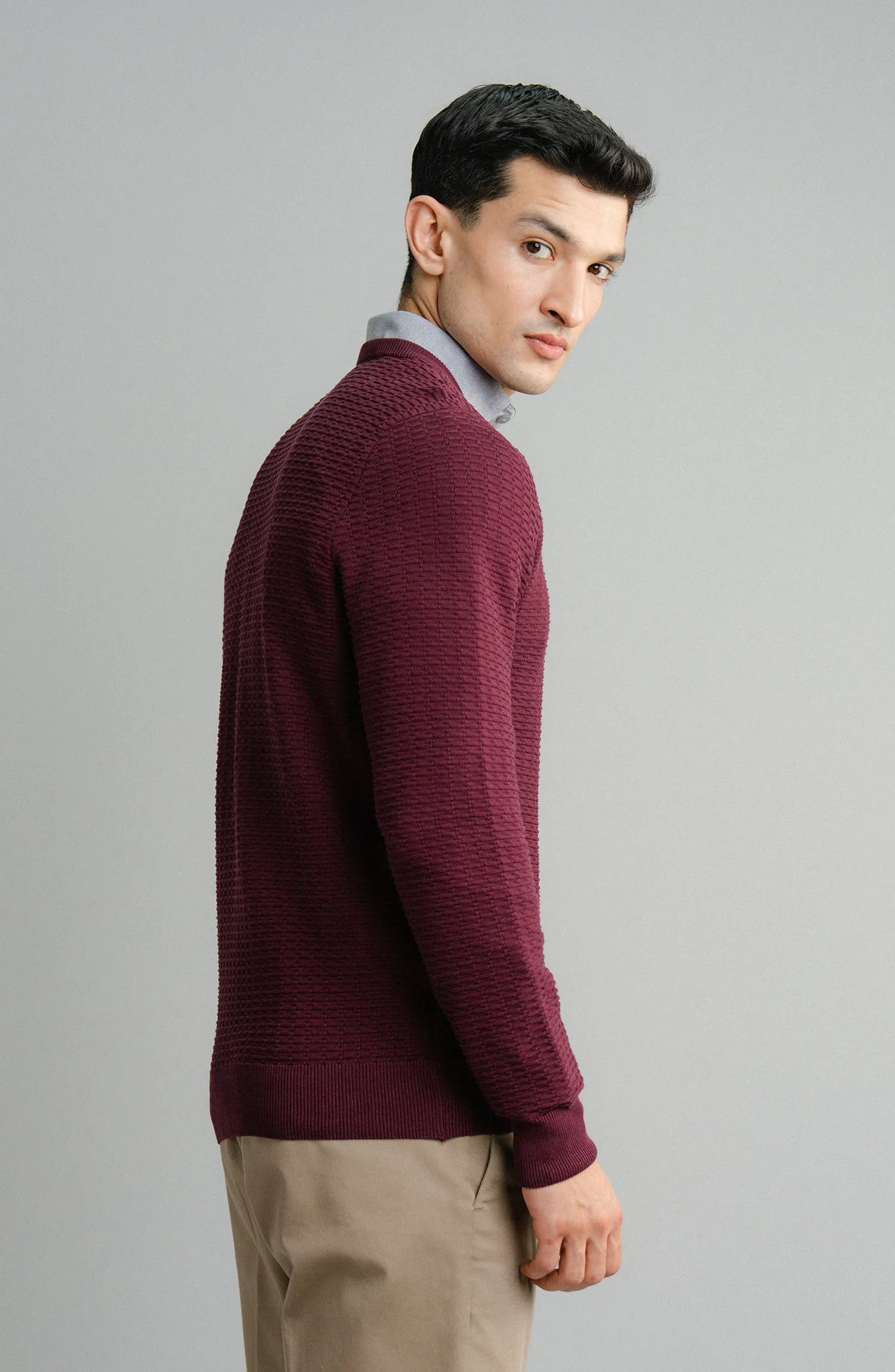 Cotton Sweater - Maroon