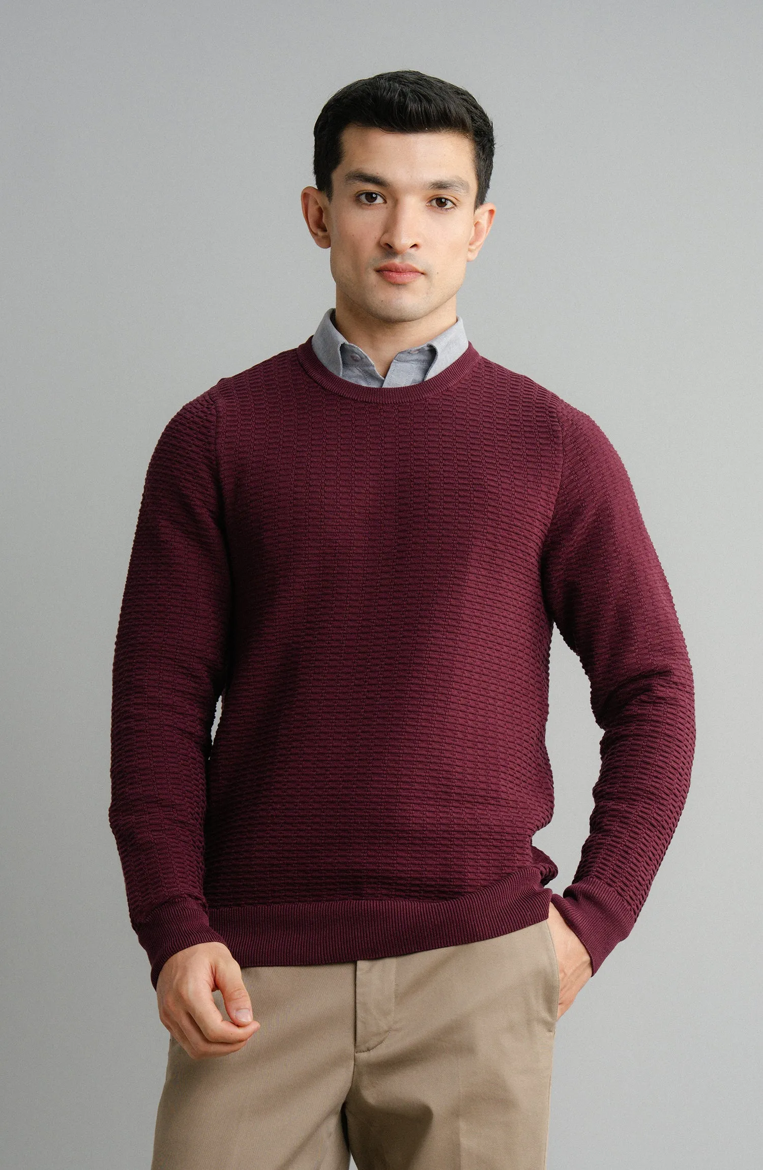 Cotton Sweater - Maroon