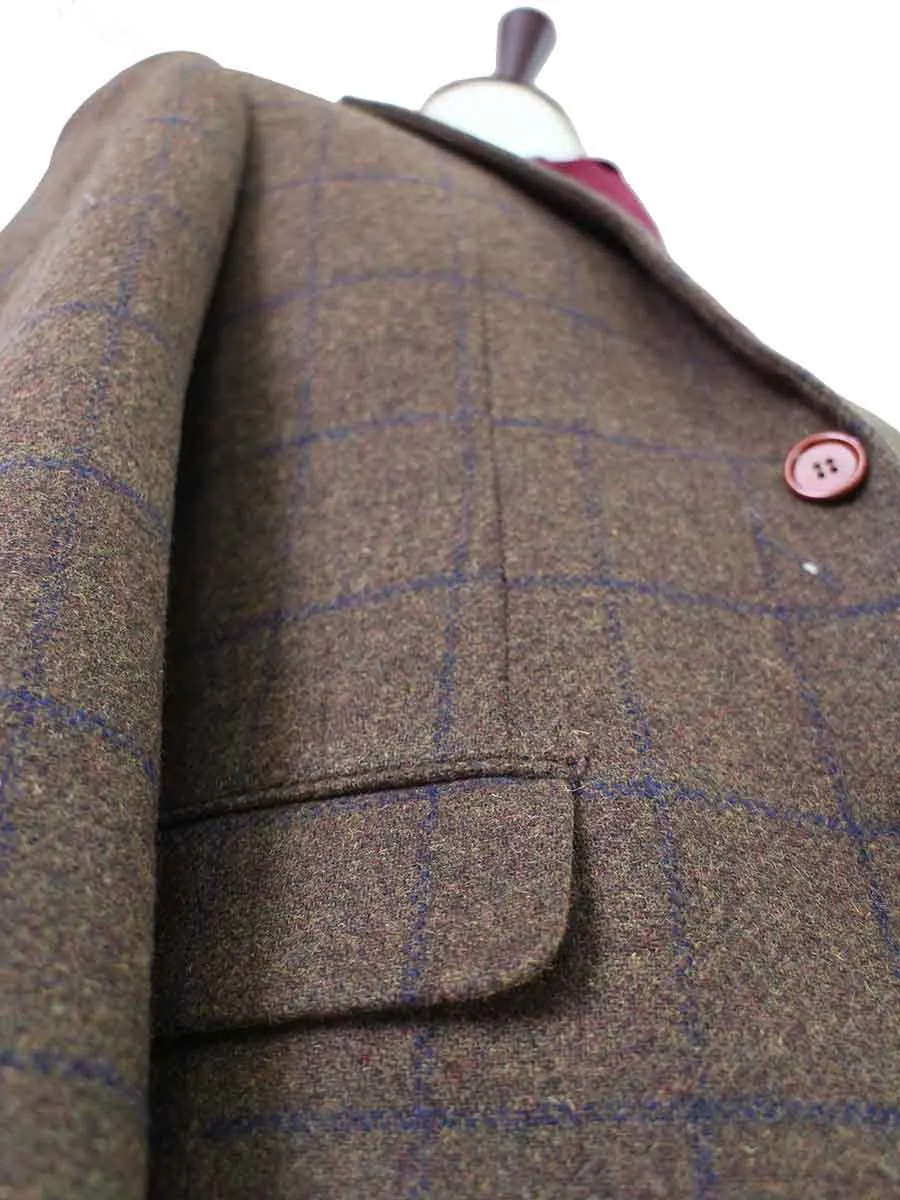 COUNTRY BROWN PLAID TWEED 2 PIECE SUIT