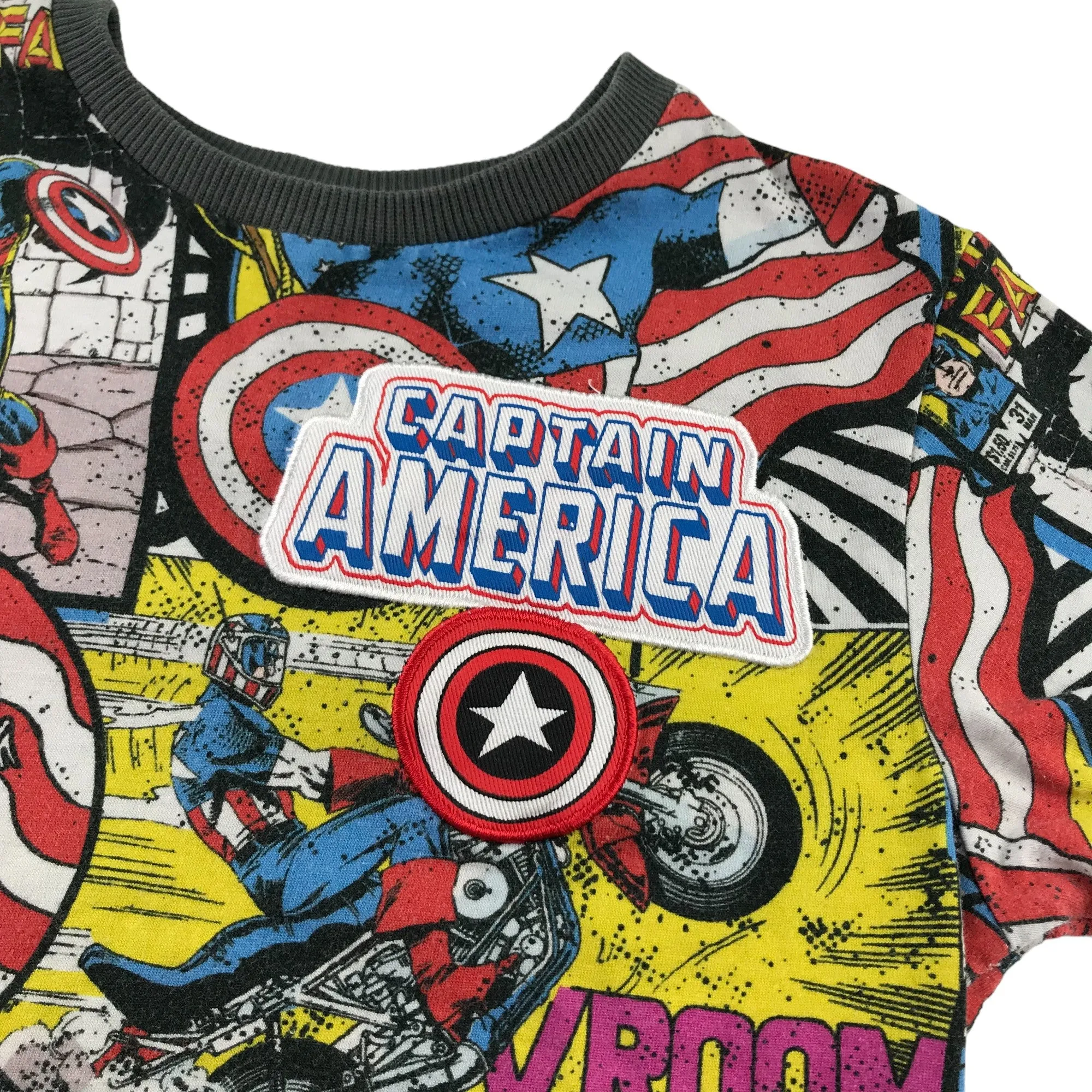 Disney t-shirt 5-6 years Marvel superheroes comic print pattern short sleeve cotton