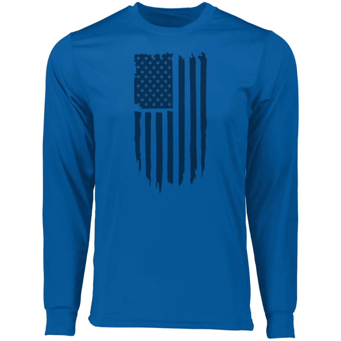 Distressed Men's Long Sleeve Moisture-Wicking Tee