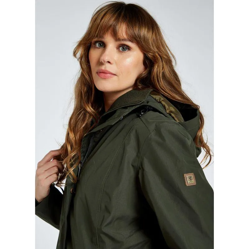 Dubarry Alderford Ladies Long Waterproof Coat - Pesto