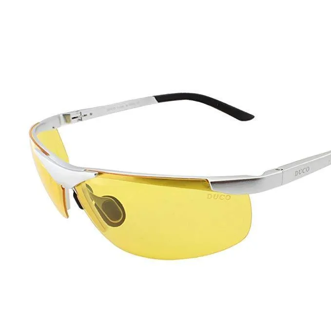 DUCO HD Anti Glare Night-vision Headlight Polarized Al-Mg Metal Frame Glasses for Driving 8125