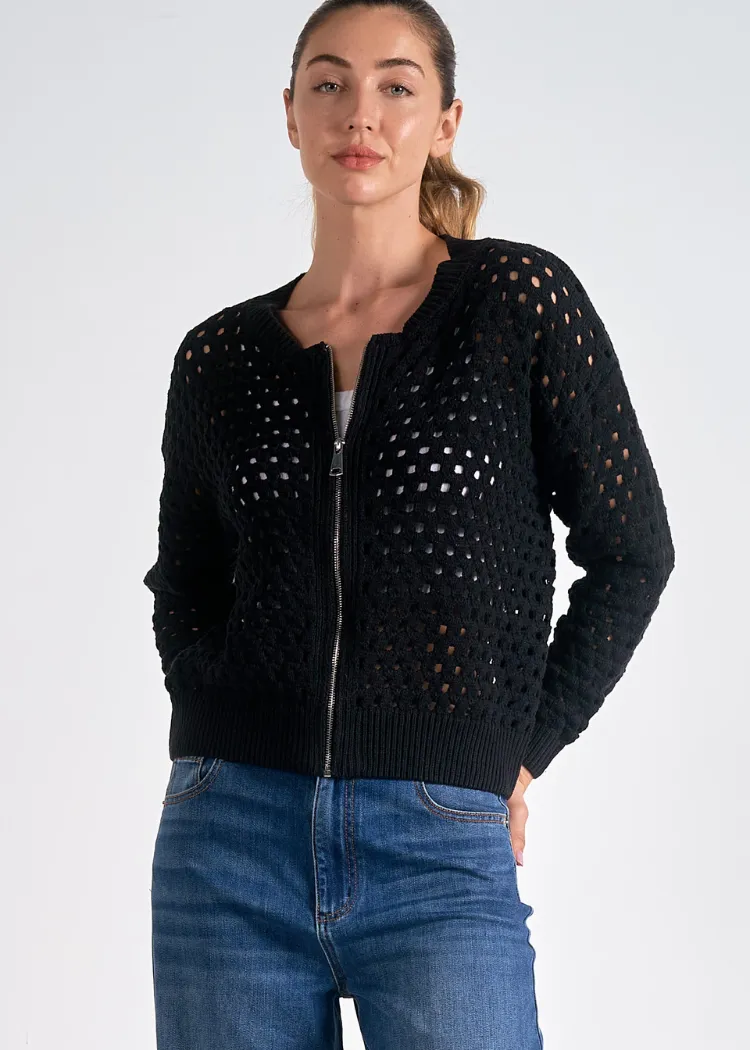 Elan Emilee Cardigan- Black