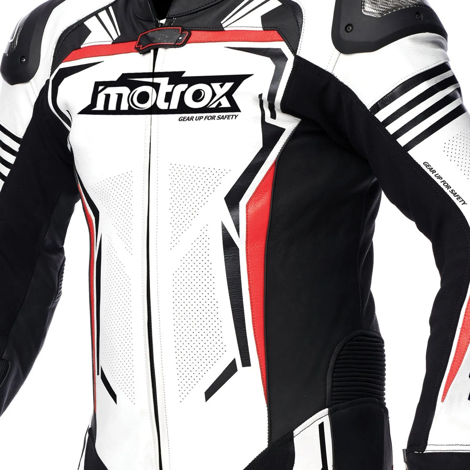 ESTORIL One-Piece motorcycle leather suit Mens White & Black