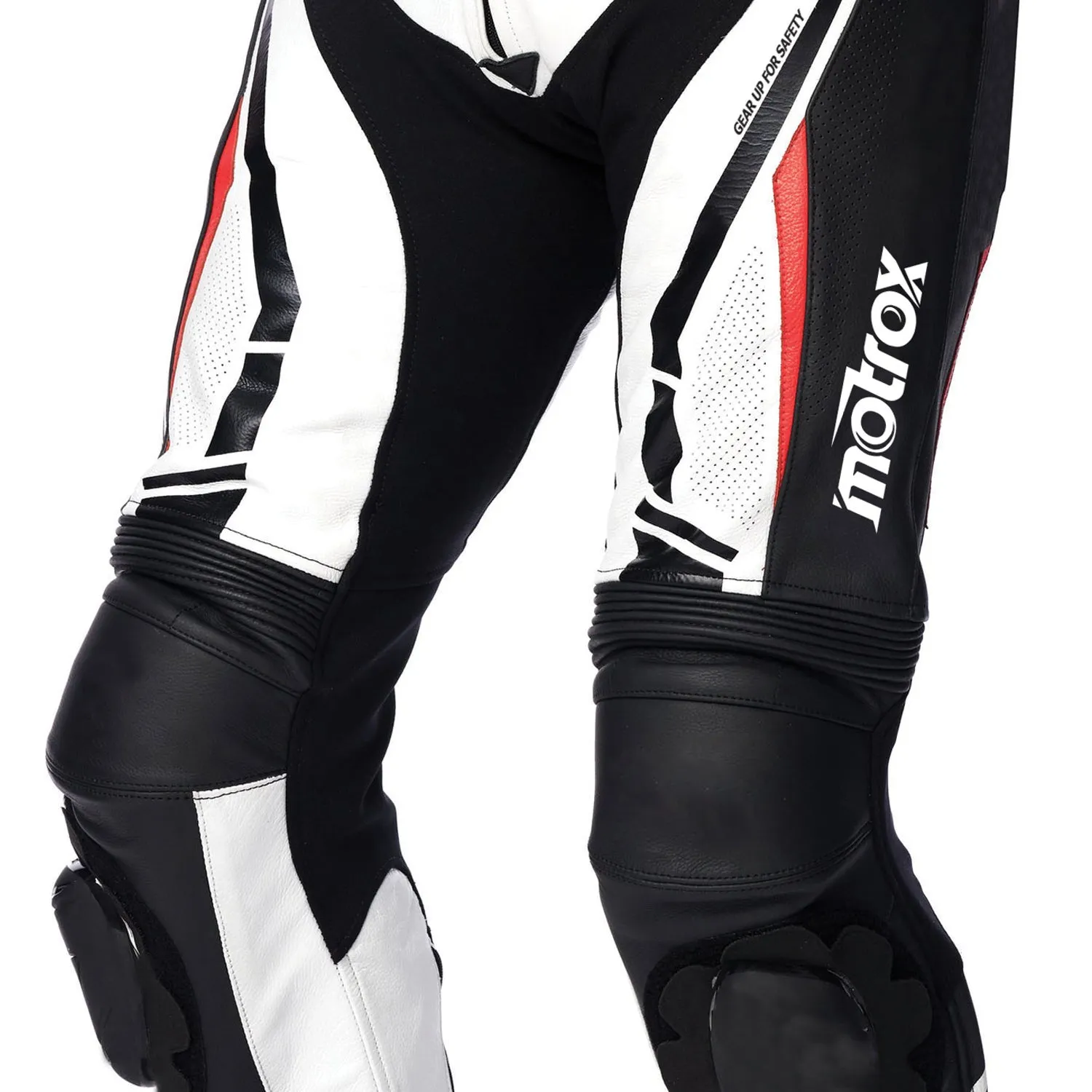 ESTORIL One-Piece motorcycle leather suit Mens White & Black