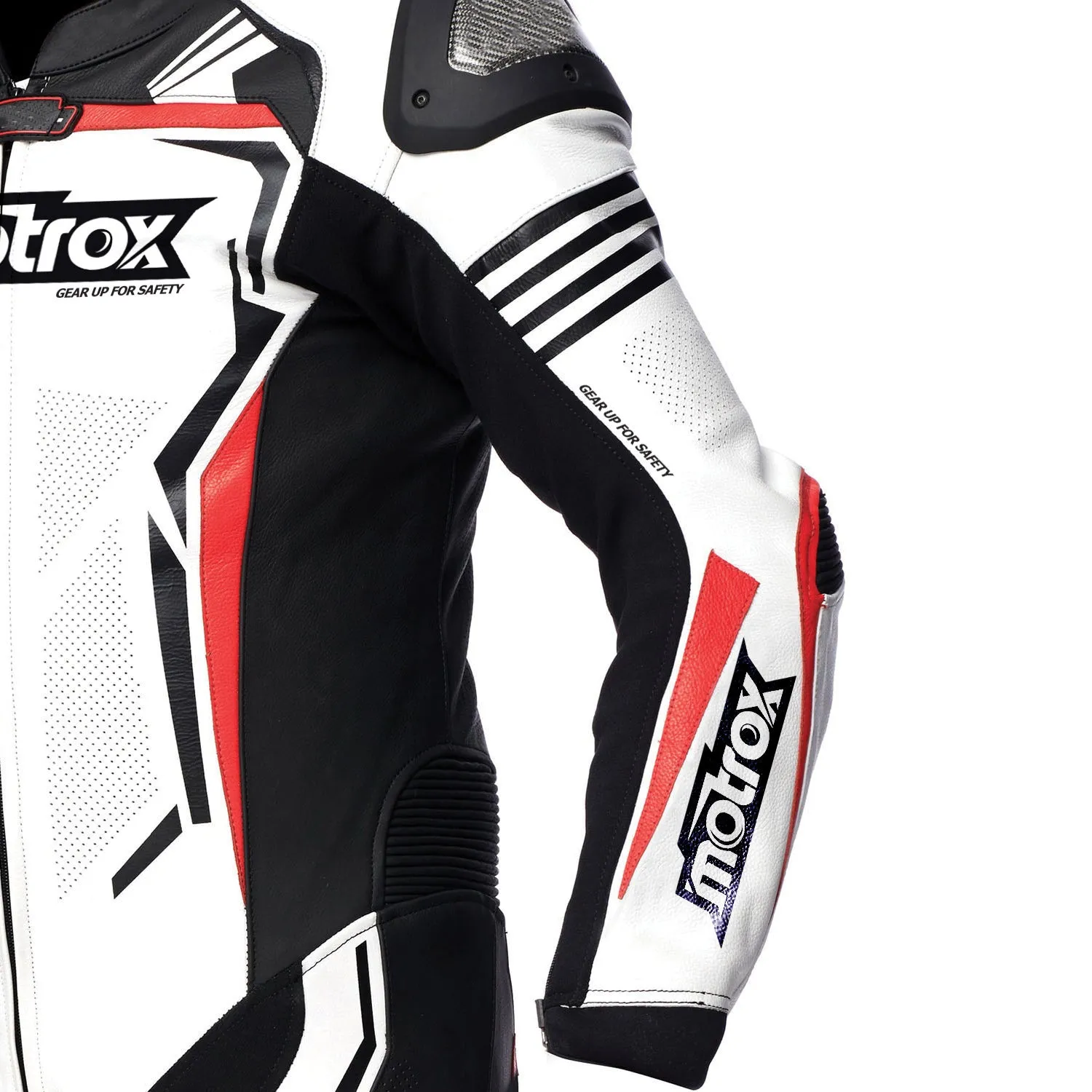 ESTORIL One-Piece motorcycle leather suit Mens White & Black