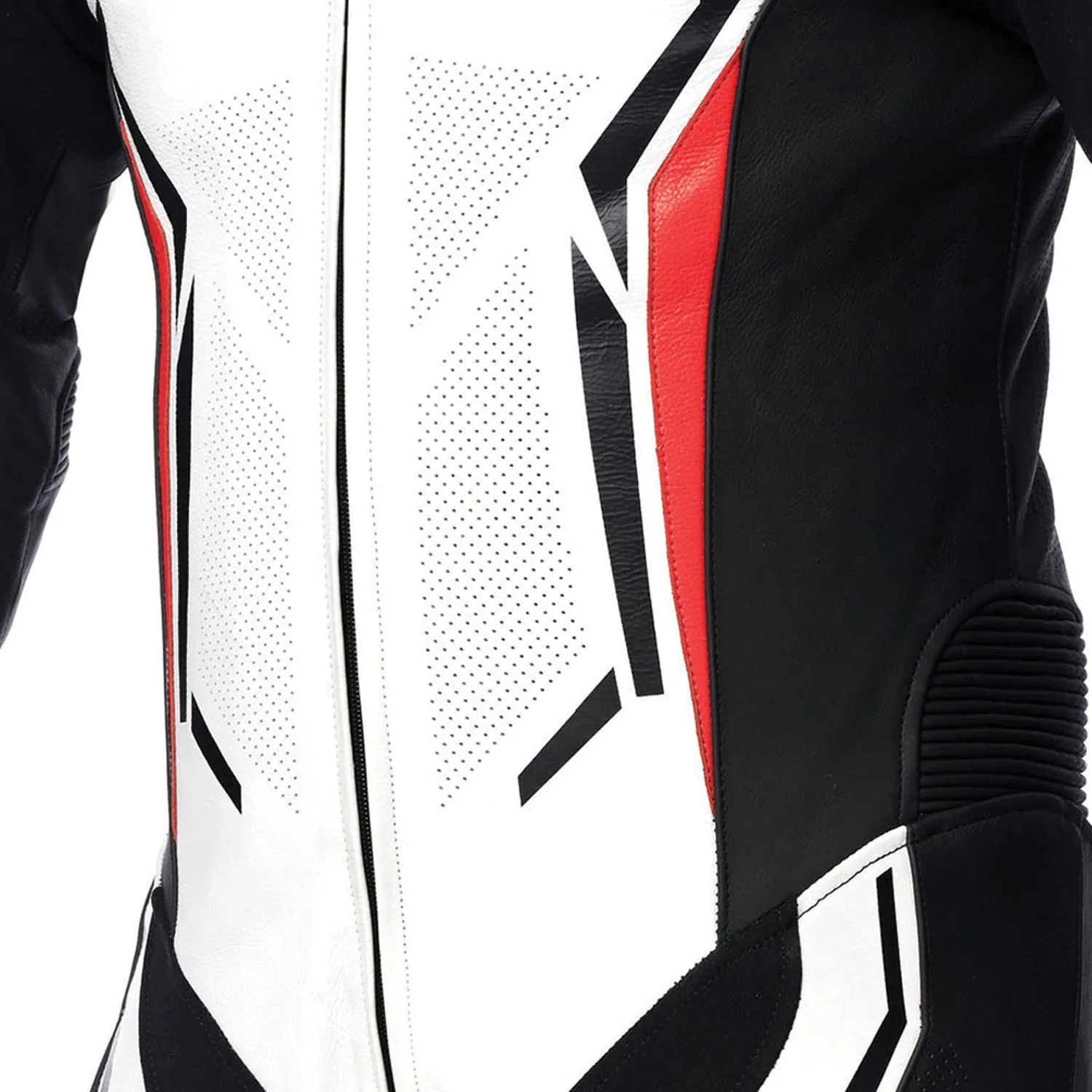 ESTORIL One-Piece motorcycle leather suit Mens White & Black