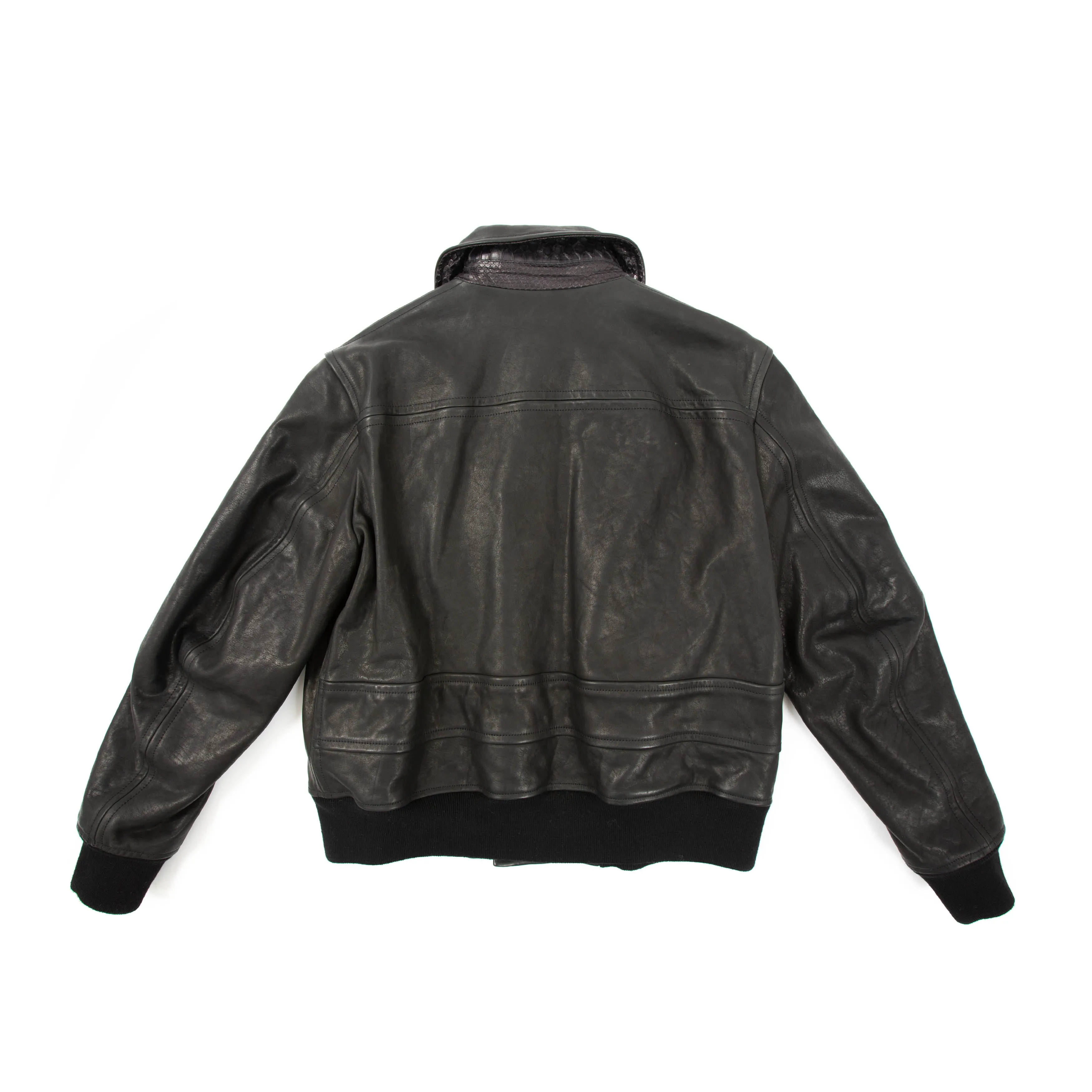 FW14 Ruspoli Leather Bomber with Python Collar