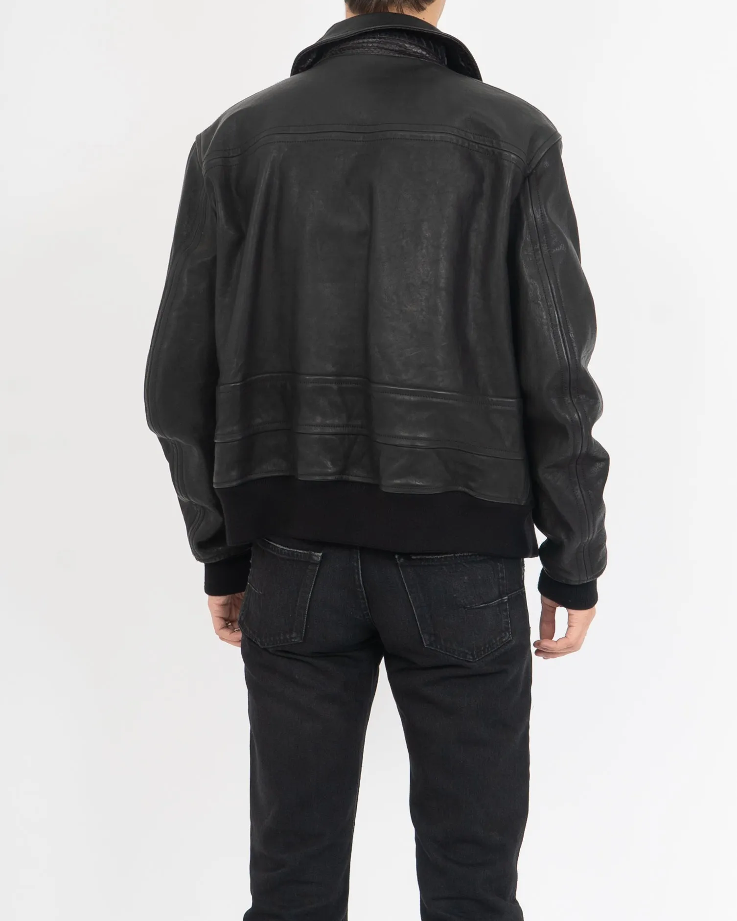 FW14 Ruspoli Leather Bomber with Python Collar