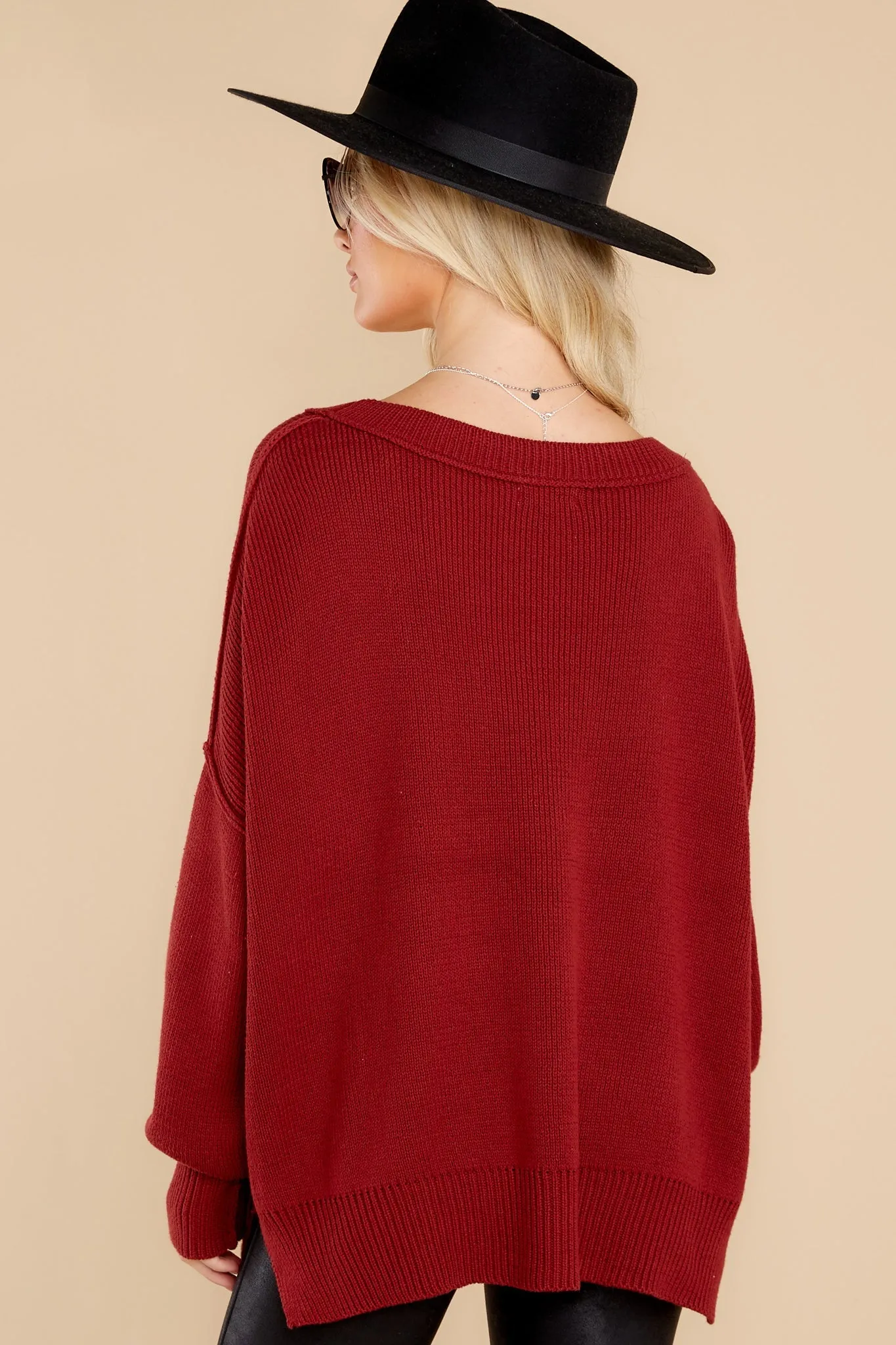 Giving Cheers Burgundy Sweater