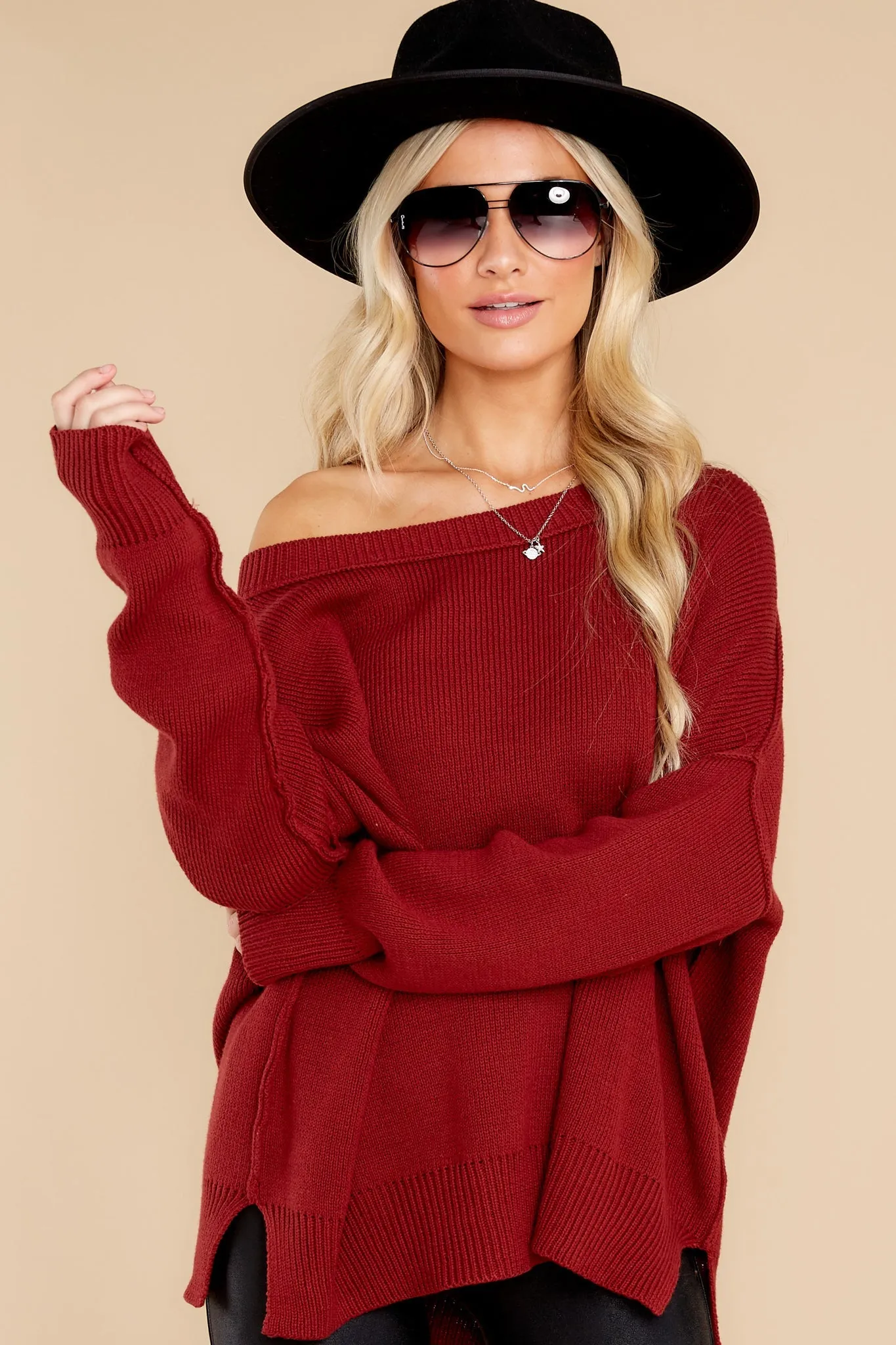 Giving Cheers Burgundy Sweater