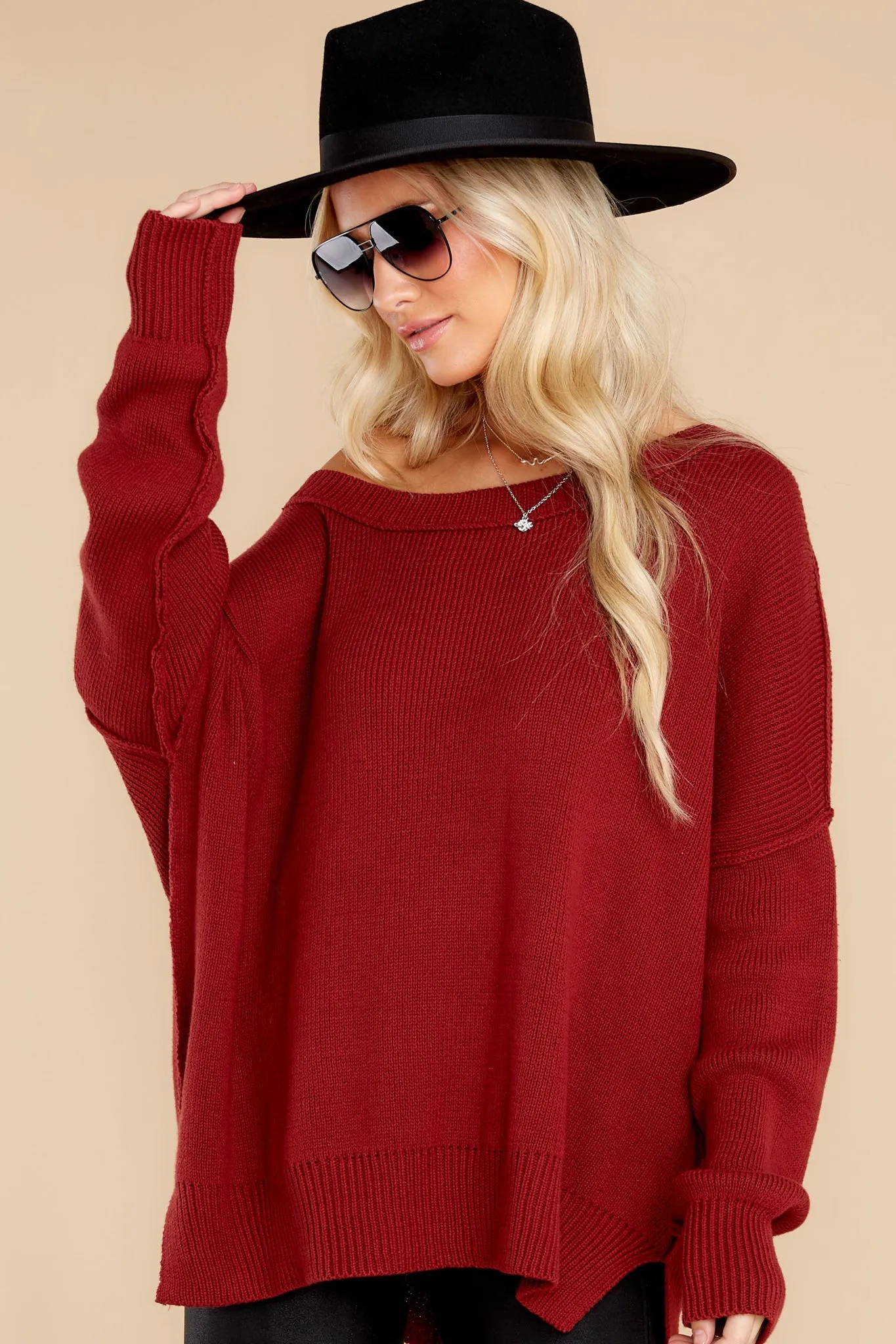 Giving Cheers Burgundy Sweater