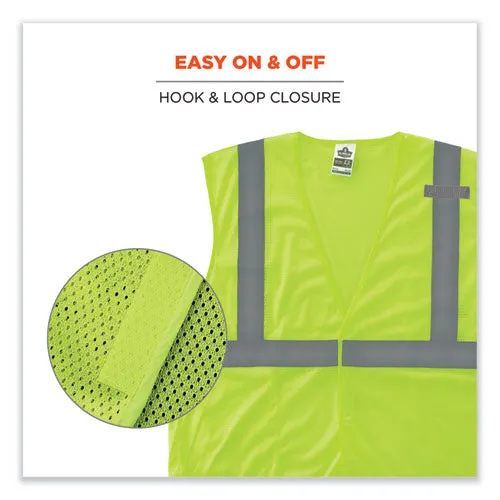 Glowear 8210hl-s Single Size Class 2 Economy Mesh Vest, Polyester, X-large, Lime, Ships In 1-3 Business Days