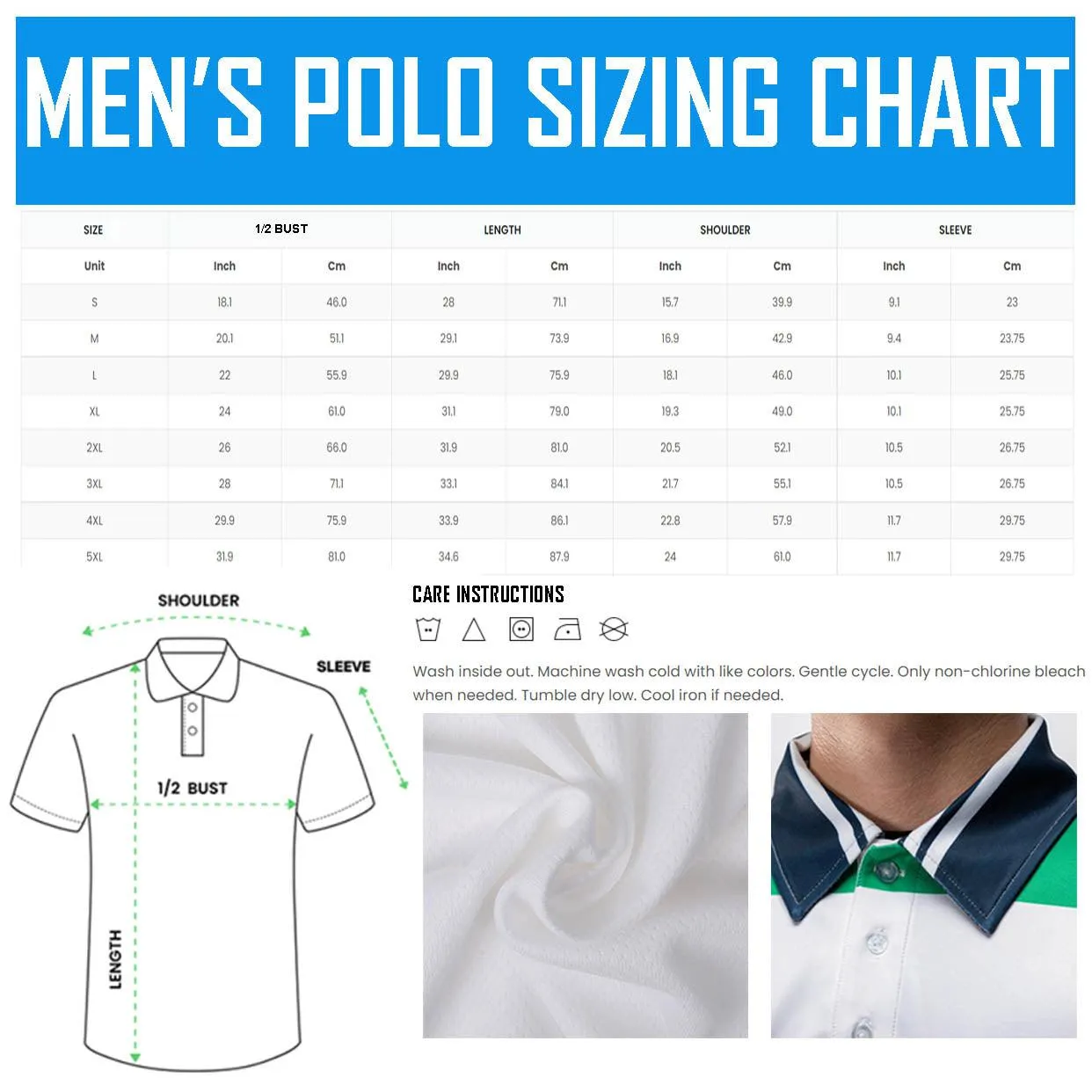 Green Polo Shirts for Men Moisture Wicking Short Sleeve Golf Shirt