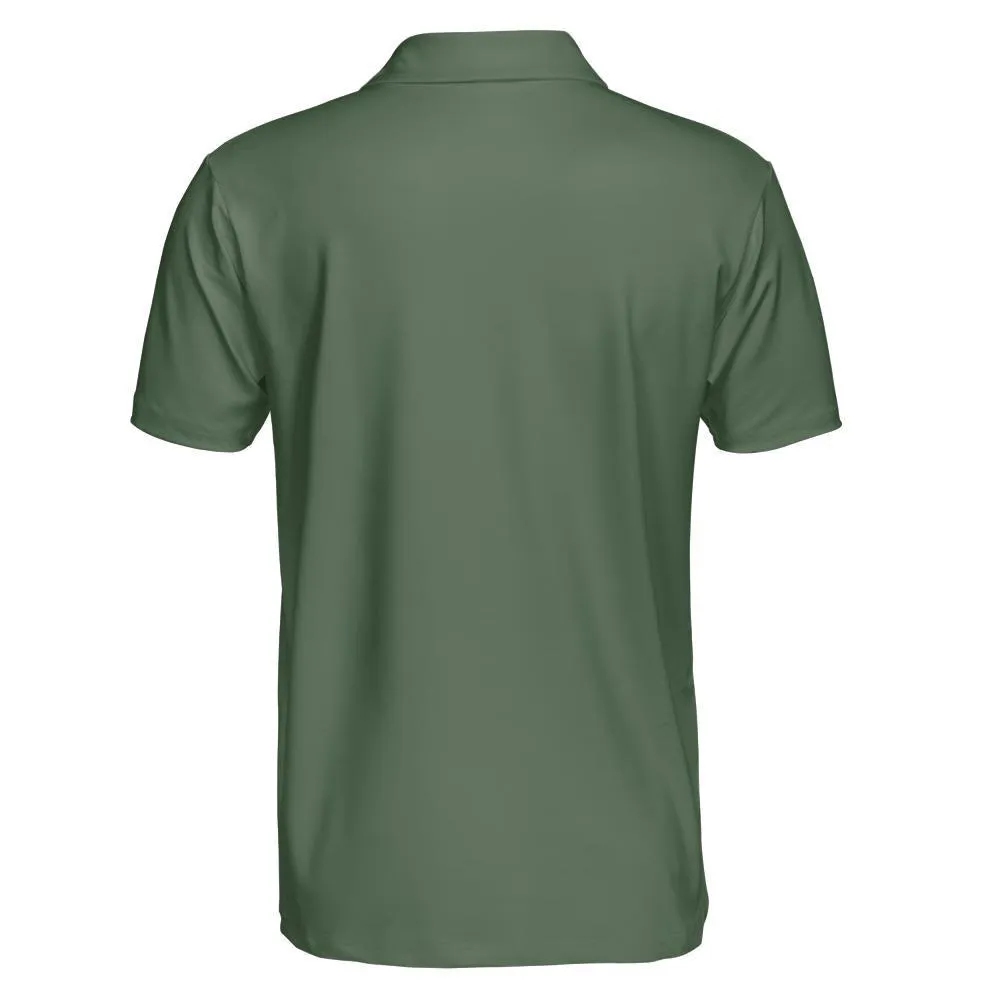 Green Polo Shirts for Men Moisture Wicking Short Sleeve Golf Shirt