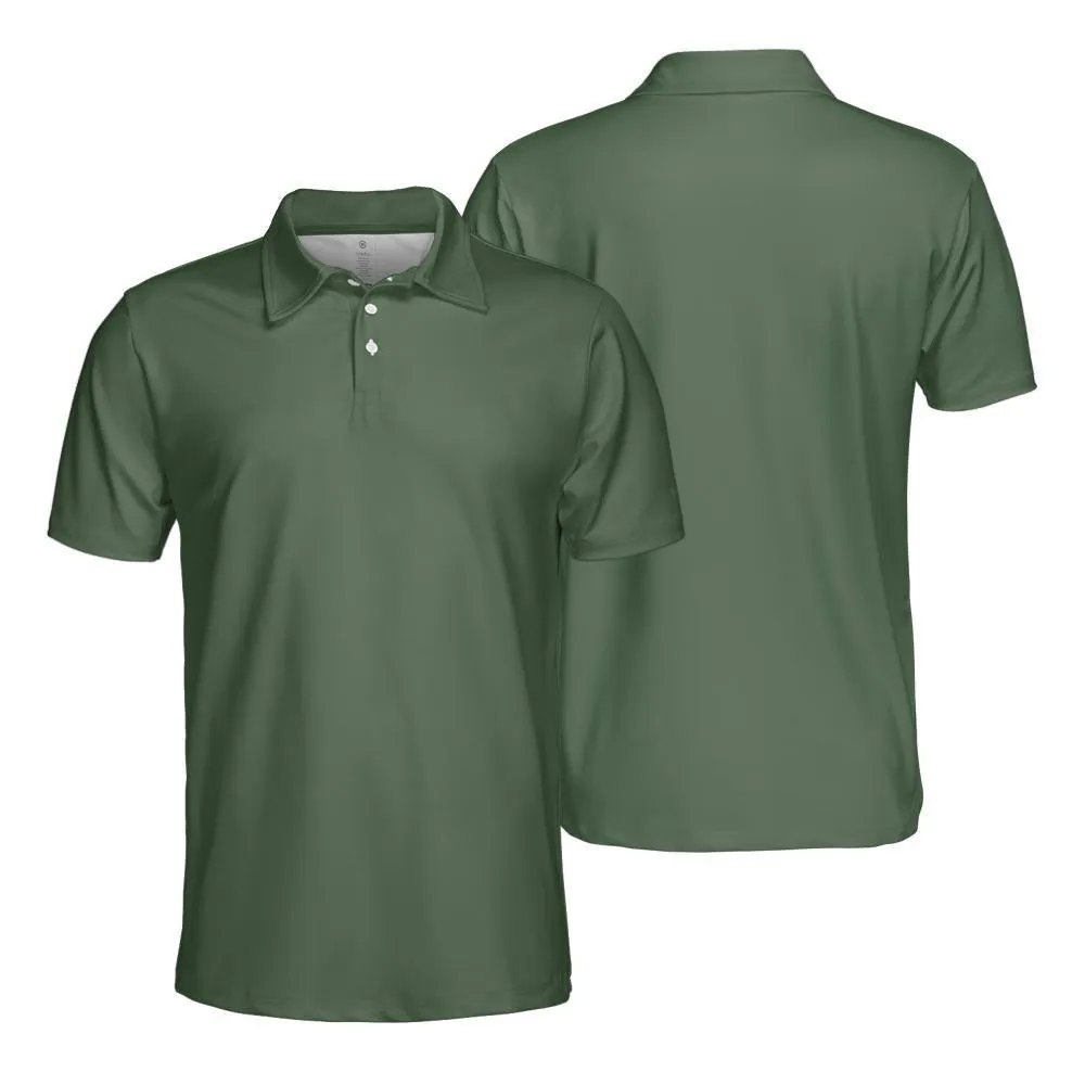 Green Polo Shirts for Men Moisture Wicking Short Sleeve Golf Shirt